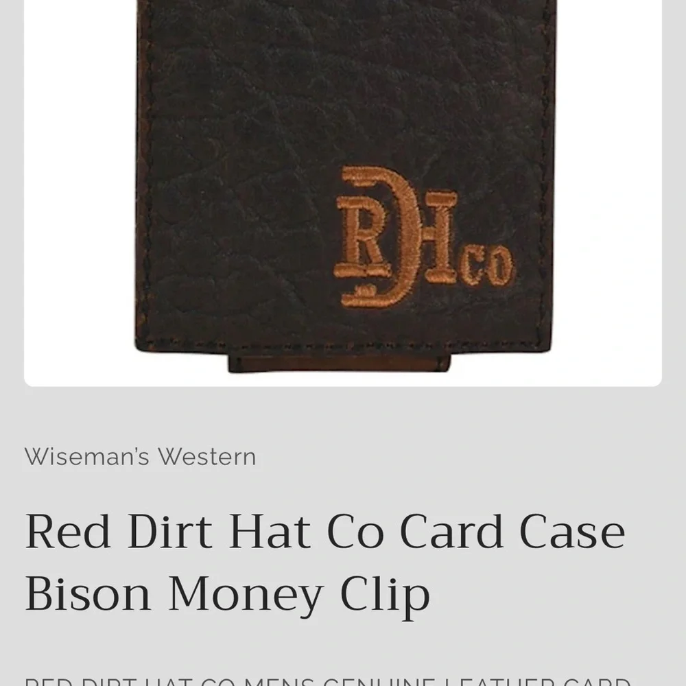 Red Dirt Hat Dark Brown Leather Wallet w/Money Clip